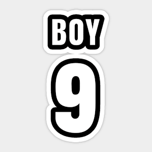 BOY NUMBER 9 FRONT-PRINT Sticker